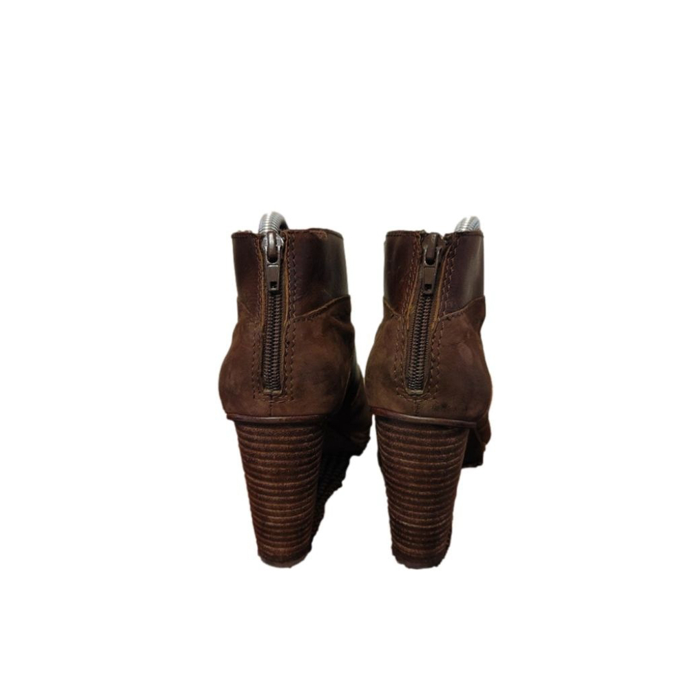 Fossil Bobbi Leather Peep Toe Booties Size 8.5 - Picture 2 of 8